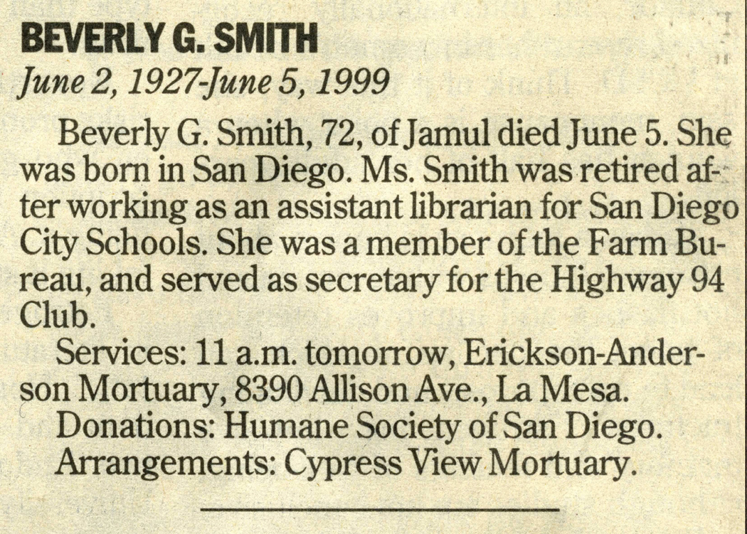 San Diego Obituaries